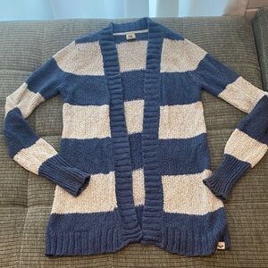 Roxy Navy and Cream Striped Cardigan